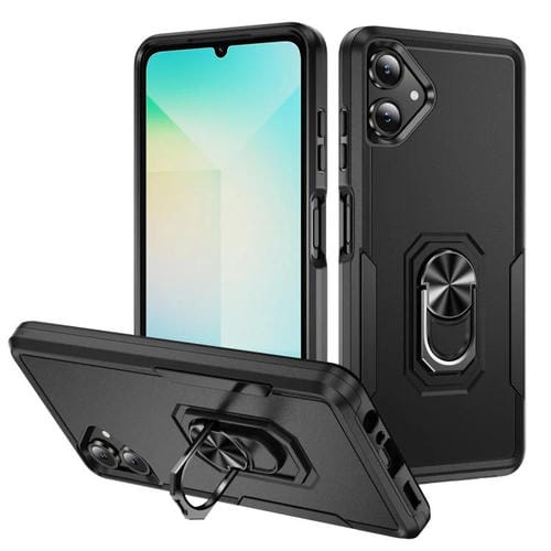 Funda Pioneer Armor de PC y TPU resistente con soporte para Samsung Galaxy A06 4G/5G (negra)