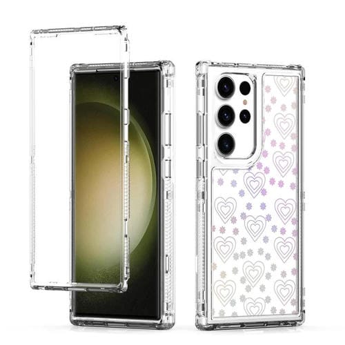 Funda de acrĂlico transparente con efecto lĂĄser para Samsung Galaxy S23 Ultra 5G (corazĂłn)