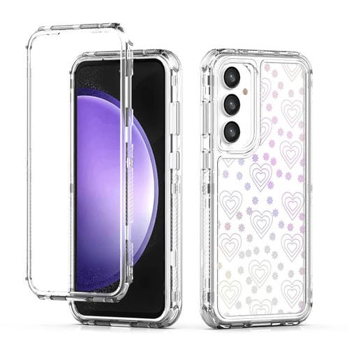 Funda de acrĂlico transparente con efecto lĂĄser para Samsung Galaxy S23 FE 5G (corazĂłn)