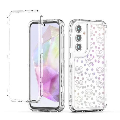 Funda de acrílico transparente con efecto láser para Samsung Galaxy A35 5G (corazón)
