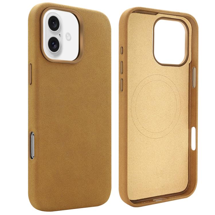 Funda VIETAO de piel sintética MagSafe para iPhone 16 (marrón claro)