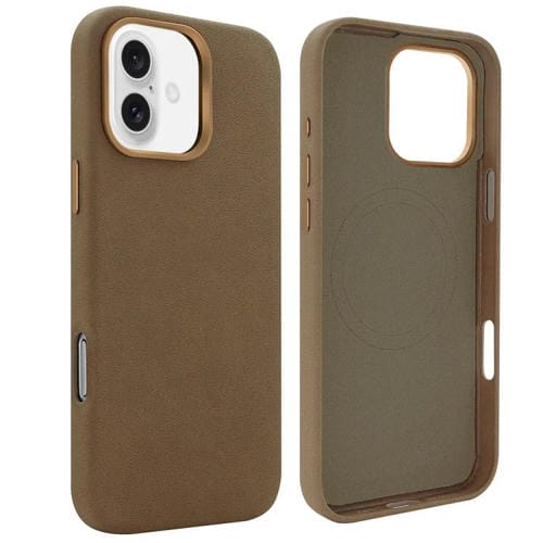 Funda VIETAO de piel sintética MagSafe para iPhone 16 (marrón oscuro)