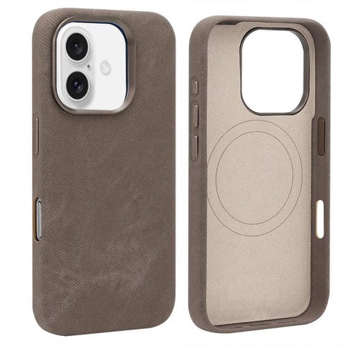 Funda VIETAO de cuero sintético con textura vaquera retro para iPhone 16 (marrón)