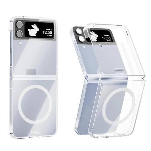 Funda de PC magnética transparente ABEEL para Samsung Galaxy Z Flip4 5G, resistente a arañazos y con protección MagSafe (transparente)