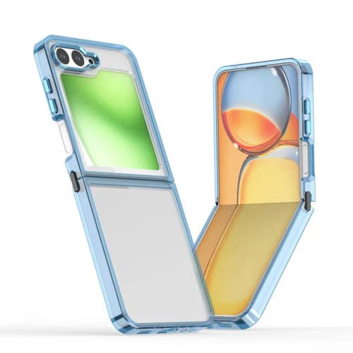 Funda de acrílico transparente brillante para Samsung Galaxy Z Flip6 (azul)