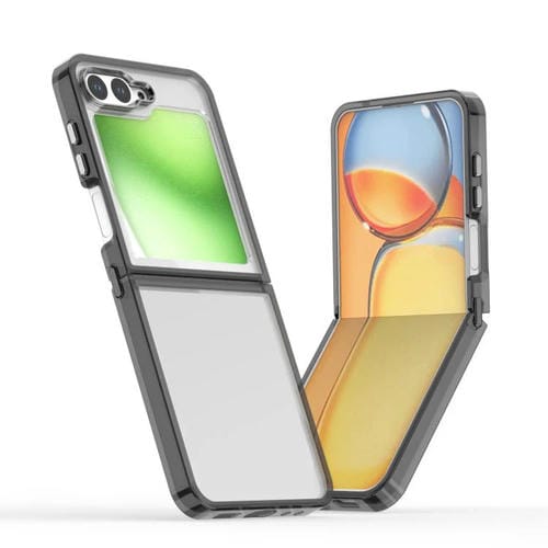 Funda de acrílico transparente brillante para Samsung Galaxy Z Flip6 (negra)