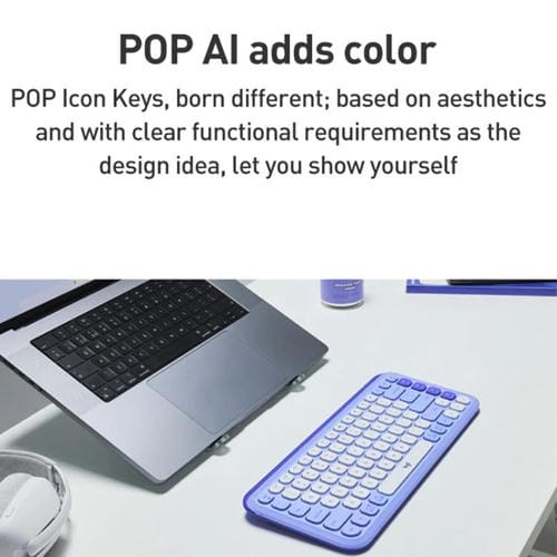 Conjunto teclado y ratón inalámbricos Logitech POP ICON Combo Bluetooth (Blanco)
