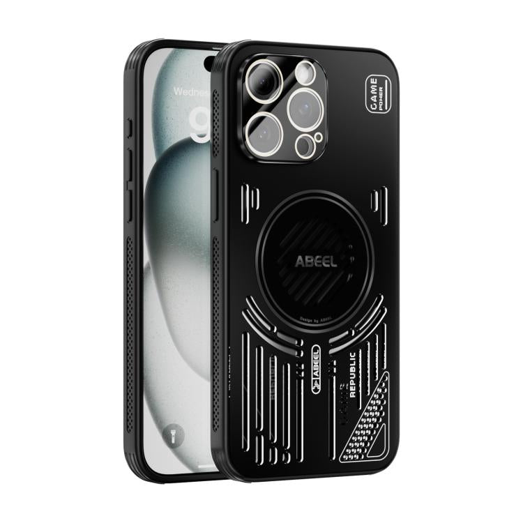 Funda ABEEL Ice Fox Series con disipador de calor Magsafe para iPhone 15 Pro Max (negra)