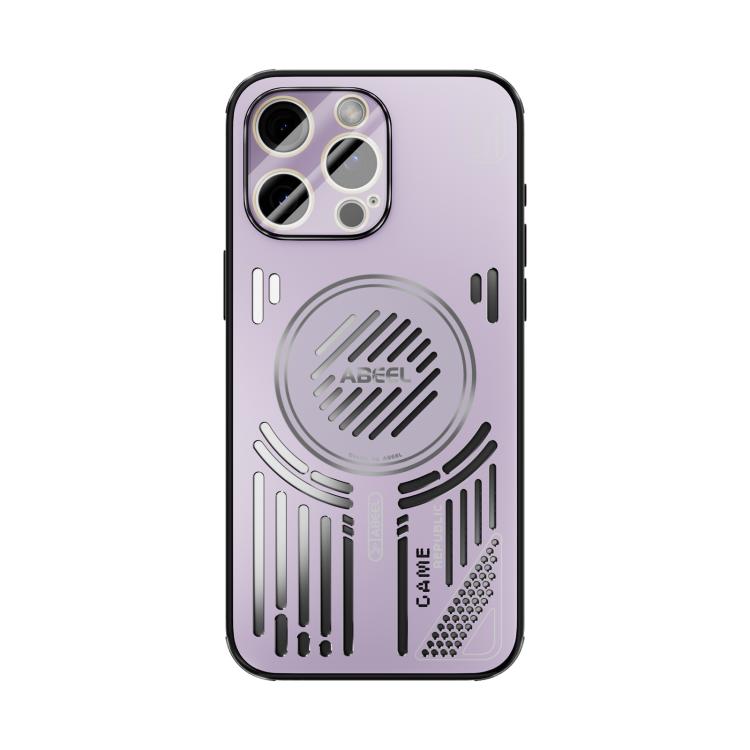 Funda ABEEL Ice Fox Series con disipador de calor Magsafe para iPhone 15 Pro Max (rosa y morado)
