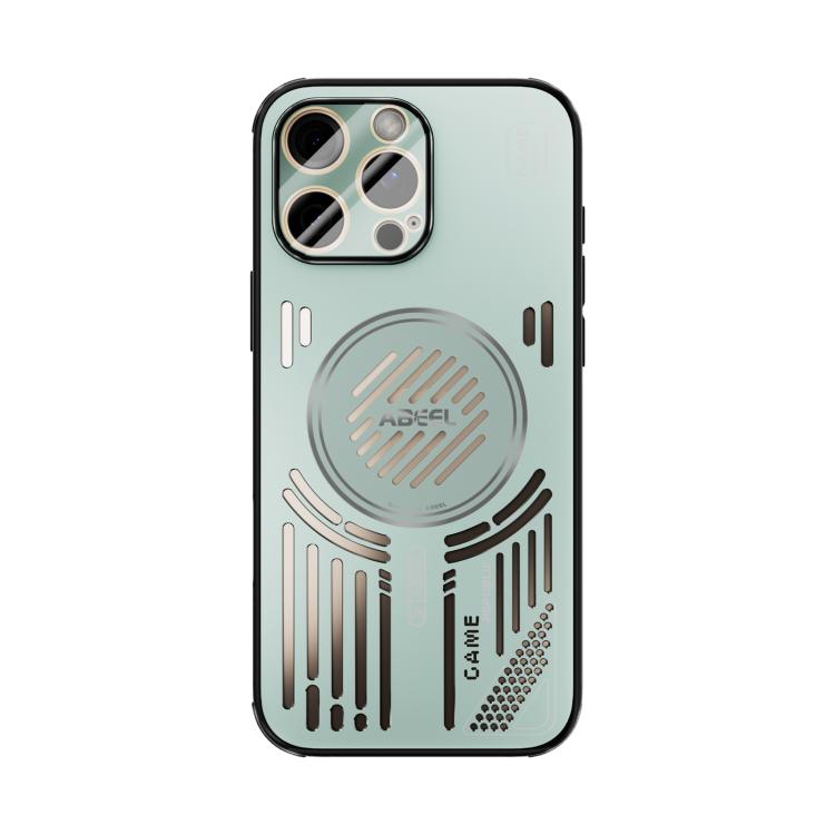 Funda ABEEL Ice Fox Series con disipador de calor Magsafe para iPhone 16 Pro Max (verde claro)