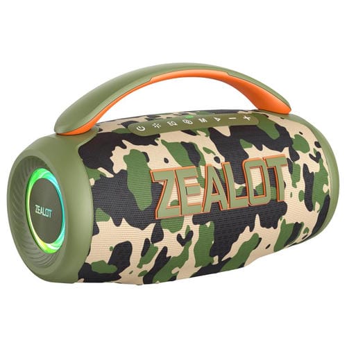 Altavoz Bluetooth portátil Zealot P12 de 60 W con RGB para exteriores (camuflaje)