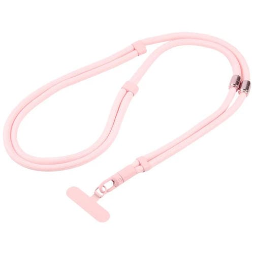 7mm 3 in 1 Threaded Adjustable Crossbody Mobile Phone Lanyard(Light Pink)