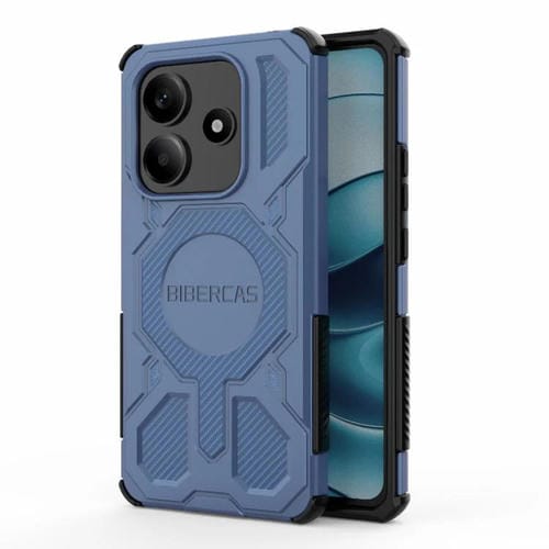 Funda BIBERCAS Real Color Series MagSafe a prueba de golpes para Redmi Note 14 5G (azul)