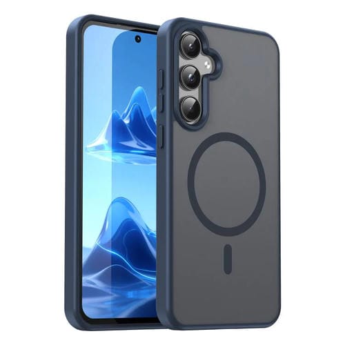 Funda hĂbrida de TPU translĂșcida con acabado mate MagSafe para Samsung Galaxy A55 5G (azul cian)