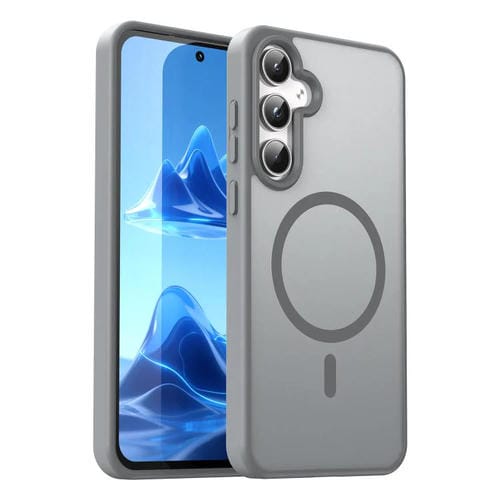 Funda hĂbrida de TPU translĂșcida con acabado mate MagSafe para Samsung Galaxy A55 5G (gris plateado)