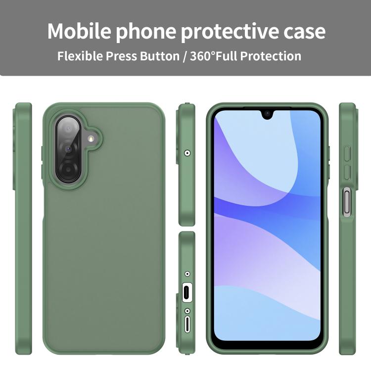 Funda híbrida de TPU translúcida y esmerilada para Samsung Galaxy A26 5G (verde oliva)
