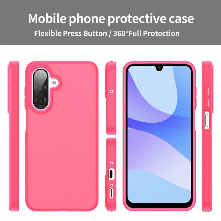 Funda híbrida de TPU translúcida y esmerilada para Samsung Galaxy A26 5G (rosa)