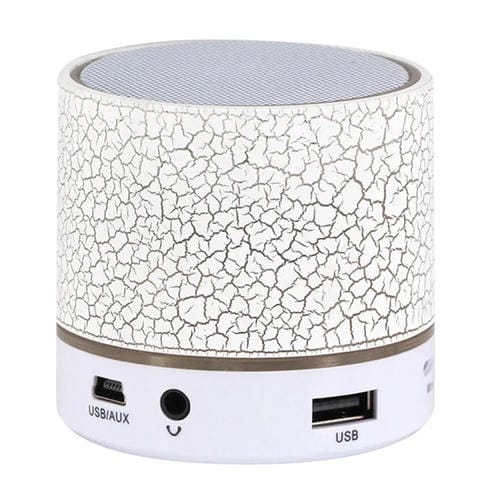 Altavoz Estéreo Bluetooth Glare Portátil con Luz Led, Mic Incorporado, Soporte Llamadas y Tarjeta TF (Blanco)