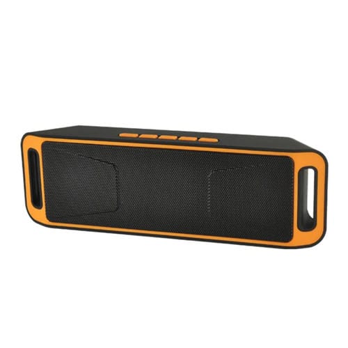 Tarjeta Multifuncional Sc208 Reproducción Música Bluetooth Altavoz Función Llamada Tf U-Disk Aux Audio Fm (Naranja)