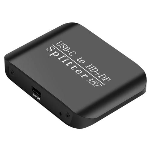 Divisor de Monitor Nk-E60 Tipo C USB-C a HDMI y DisplayPort MST SST (Negro)
