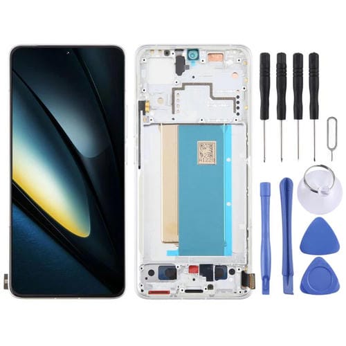 Ecrã Completo AMOLED Original para Xiaomi Poco F6 Pro com Moldura (Branco)