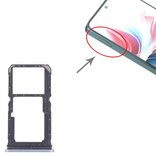 Bandeja para tarjeta SIM original (10 unidades) + bandeja para tarjeta SIM/tarjeta micro SD (azul) para OPPO F25 Pro