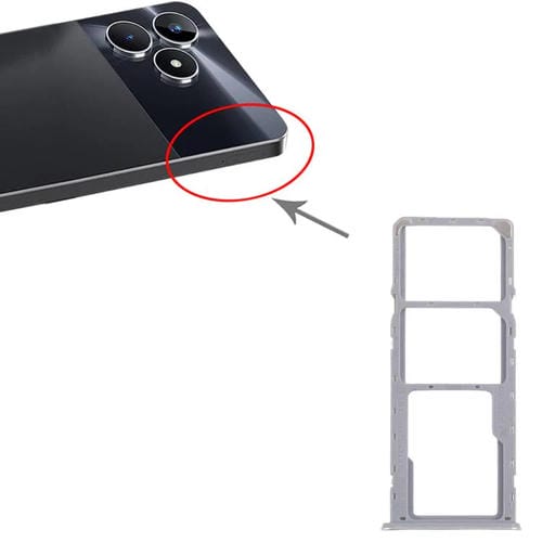 Bandeja para tarjeta SIM original Realme C53 India RMX3762 (10 unidades) + bandeja para tarjeta SIM + bandeja para tarjeta Micro SD (dorada)