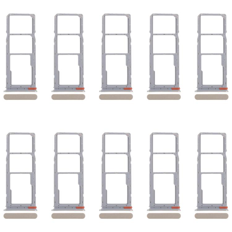 Para Realme C75 4G RMX3941, 10 bandejas originales para tarjeta SIM + bandeja para tarjeta SIM + bandeja para tarjeta Micro SD (dorada)