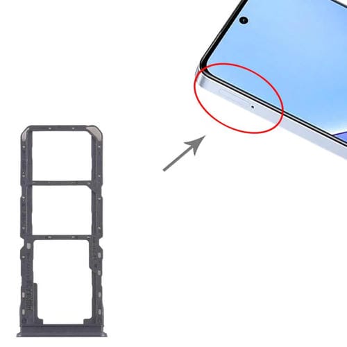 Bandeja para tarjeta SIM original Realme 11 5G RMX3780 (10 unidades) + bandeja para tarjeta SIM + bandeja para tarjeta Micro SD (negro)