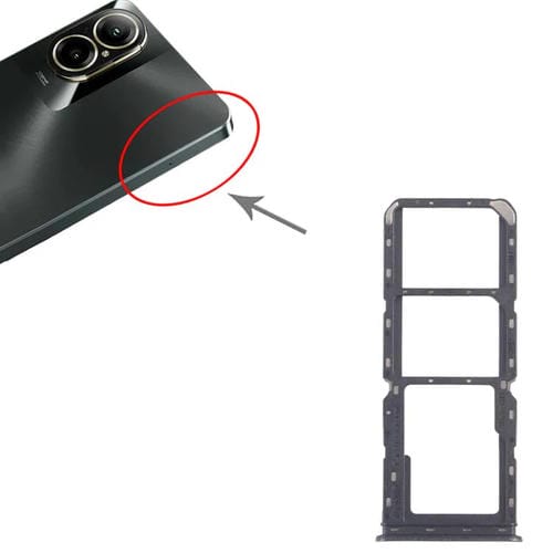 Para Realme C67 4G RMX3890, 10 bandejas SIM originales + bandeja para tarjeta SIM + bandeja para tarjeta Micro SD (verde oscuro)