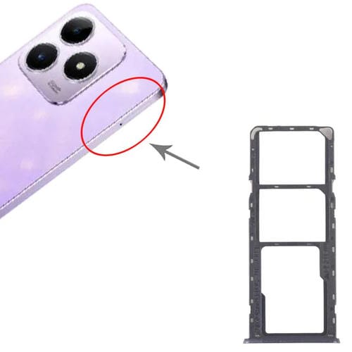 Bandejas para tarjeta SIM original (10 unidades) + bandeja para tarjeta SIM + bandeja para tarjeta Micro SD (morado) para Realme Narzo N63 4G