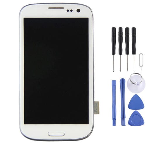 LCD-Bildschirm Samsung Galaxy S3 LTE i9305 (Weiß) mit Rahmen