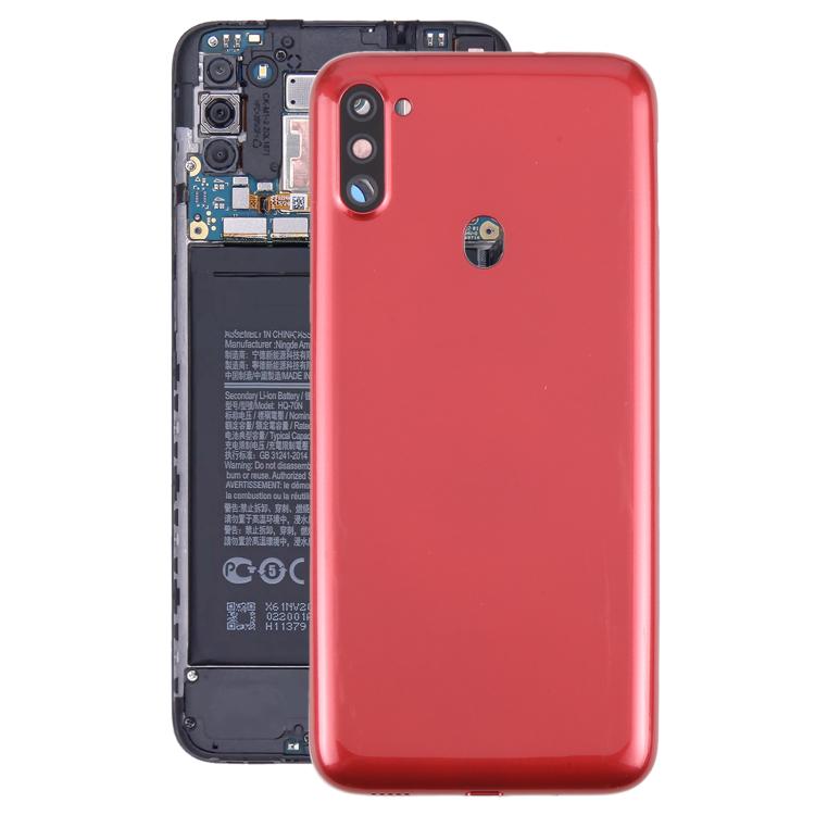 Carcasa trasera con tapa para lente de cámara para Samsung Galaxy A11 SM-A115F (roja)