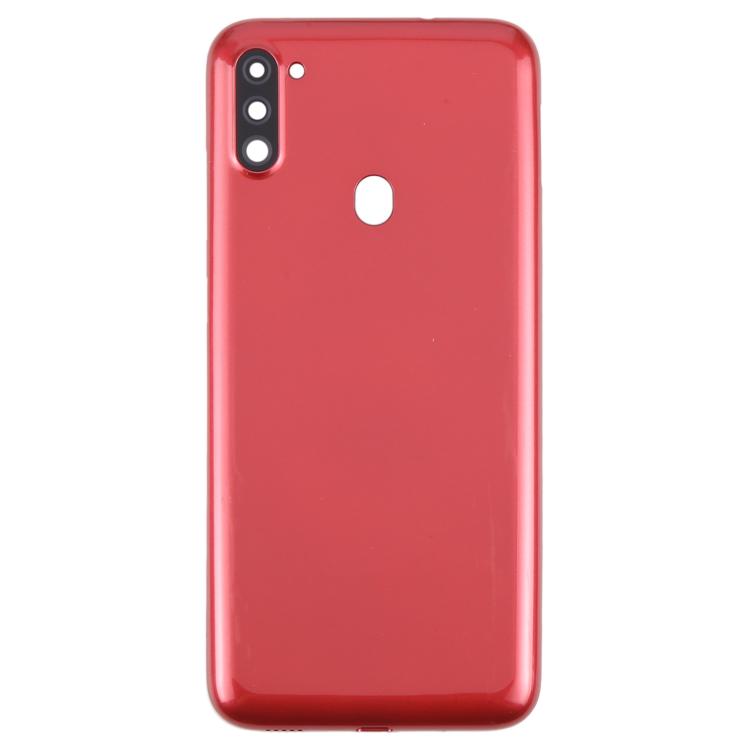 Carcasa trasera con tapa para lente de cámara para Samsung Galaxy A11 SM-A115F (roja)