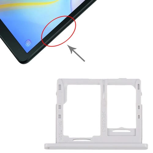 Plateau Carte SIM et Micro SD Samsung Galaxy Tab A 10.5 T595 4G (Blanc)