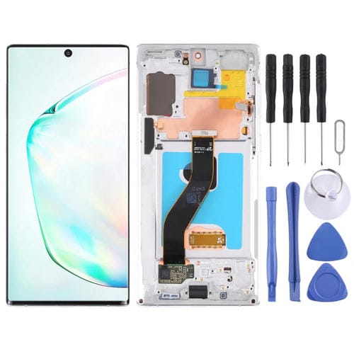 Ecrã LCD Samsung Galaxy Note 10 4G/5G SM-N971/N970 com Moldura (Prateado)