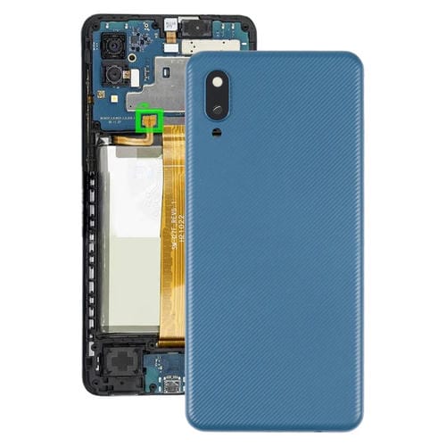 Tampa Traseira da Bateria Samsung Galaxy A02 com Lente da Câmara (Azul)