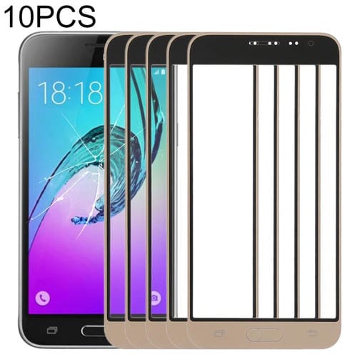 Lente de Vidrio Pantalla Frontal Samsung Galaxy J3 - Pack (10 Piezas) (Ouro)