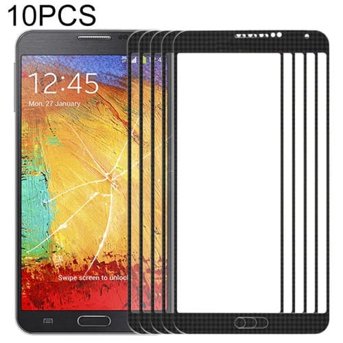Ecrã Frontal Samsung Galaxy Note 3/N9000 Lente de Vidro Exterior (Preto) - Pack (10 Peças)