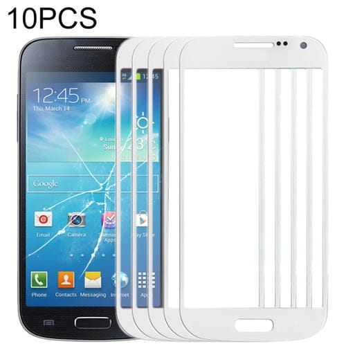 Pantalla Frontal Lente de Vidrio Samsung Galaxy S4 Mini / i9190 (Blanco) 10pcs