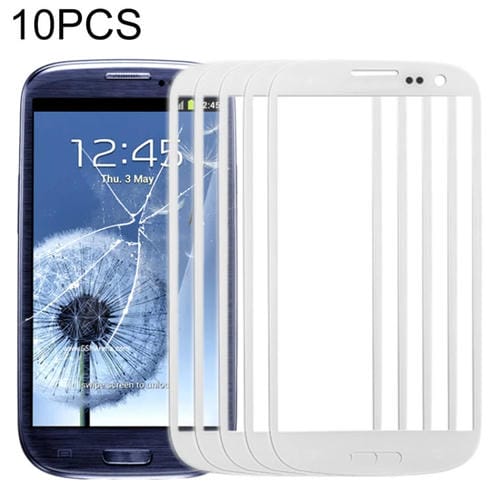 Vorderseite Glaslinse Samsung Galaxy S3/i9300 (Weiß) 10 Stück