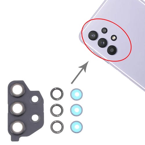 Cubierta de Lente de Cámara Samsung Galaxy A32 5G SM-A326 (Negro) (10 Piezas)