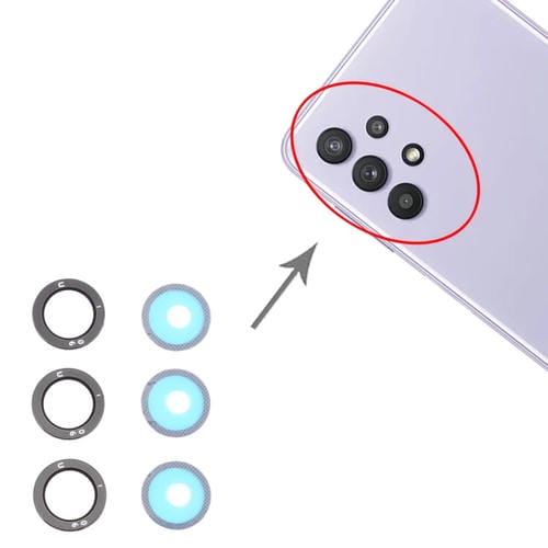 Obiettivo della fotocamera posteriore Samsung Galaxy A32 5G SM-A326 (10 pezzi)