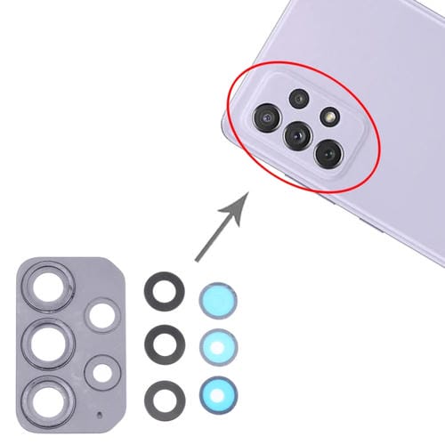 Copertura Obiettivo Fotocamera Samsung Galaxy A72 SM-A725 (10 Pezzi) (Nero)