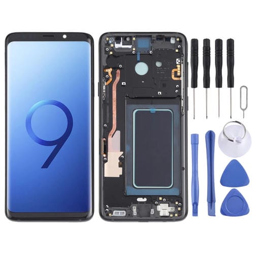 LCD OLED-Bildschirm Samsung Galaxy S9+ SM-G965 mit Rahmen (Schwarz)