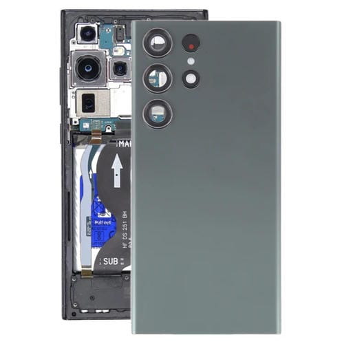 Tampa Traseira de Vidro Samsung Galaxy S23 Ultra SM-S918 com Lente de Câmara (Verde)