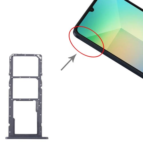 Plateau Carte SIM et Micro SD Samsung Galaxy A06 SM-A065F (Noir)