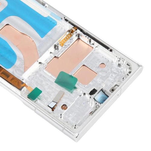 Pantalla LCD TFT de 6,72 pulgadas para Samsung Galaxy S22 Ultra SM-S908B, digitalizador completo con marco, sin identificación de huellas dactilares (plateado)