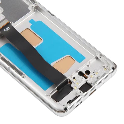 Pantalla LCD TFT de 6,78 pulgadas para Samsung Galaxy S20 Ultra SM-G988B, digitalizador completo con marco, sin identificación de huellas dactilares (plateado)