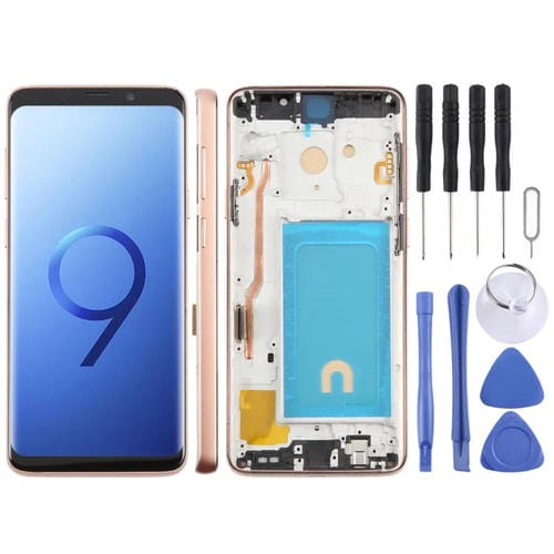 Pantalla LCD TFT de 6,18 pulgadas con digitalizador y marco para Samsung Galaxy S9+ SM-G965F (dorado)